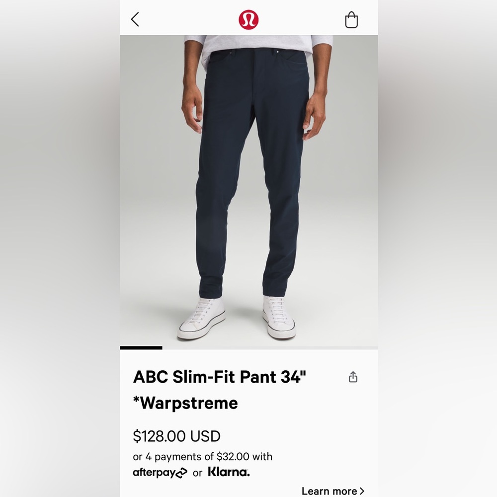 Lululemon navy blue slim fit pants 30/34